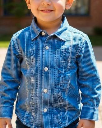 Camicia Baby Gap azzurra a righe stile Guayabera -
