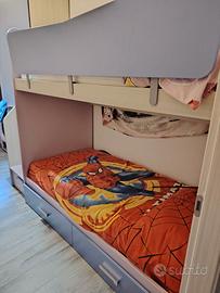 Letto castello con letto da 90