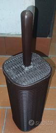 Porta scopino bagno wc effetto rattan colore weng