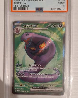 Pokemon PSA 9 Arbok ex 185/165 set 151 Ita