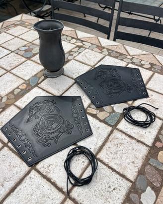 2 Bracciali da polso – nero – Viking/larp - NEW