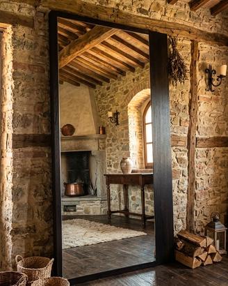 Specchio da parte con cornice wenge