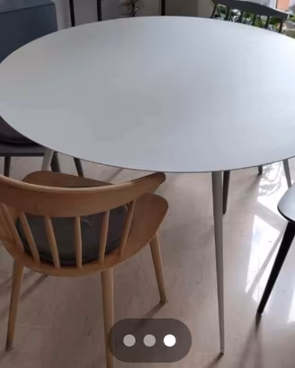 Tavolo Tondo Extendo Spillo bianco Ø128 x H75 cm