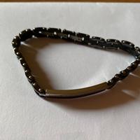 Braccialetto uomo nero in acciaio inossidabile