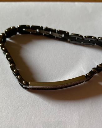 Braccialetto uomo nero in acciaio inossidabile