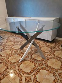 tavolo rotondo in vetro 