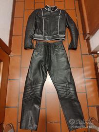 Completo pelle moto donna