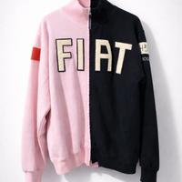 felpa iconica hydrogen x fiat bicolore rosa/nero