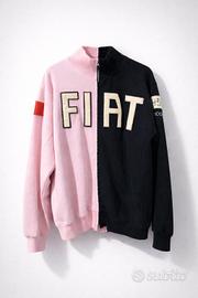 felpa iconica hydrogen x fiat bicolore rosa/nero