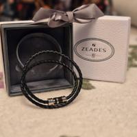 Bracciale ZEADES da uomo pelle e acciaio, chiusura