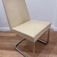 N. 4 sedie Calligaris ecopelle beige e metallo