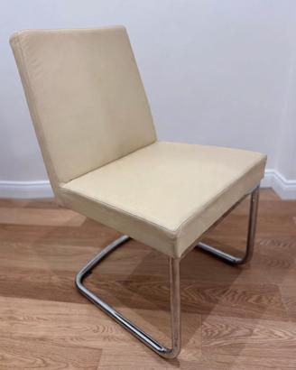 N. 4 sedie Calligaris ecopelle beige e metallo