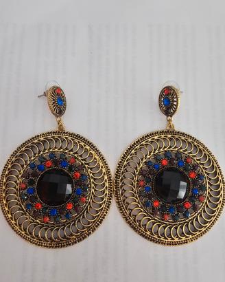 Orecchini grandi pendenti stile etnico/boho - NUOV