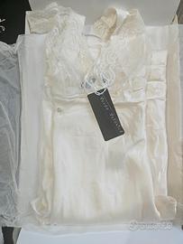 Camicia da notte in vera seta con vestaglia