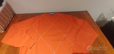 Maglione girocollo color arancio