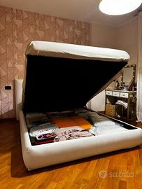 Letto Oggioni matrimoniale contenitore ecopelle