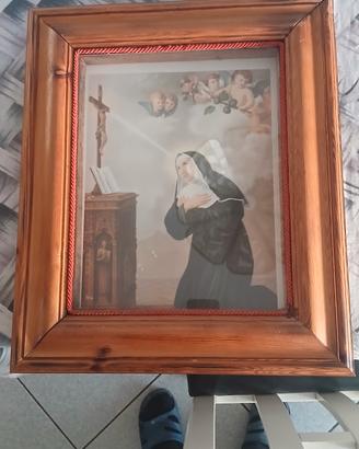 Antica stampa di  Santa Rita  da  Cascia
