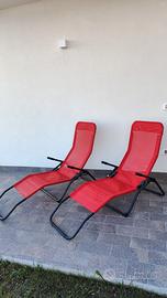 2 lettini sdraio sedia basculante come nuovi 