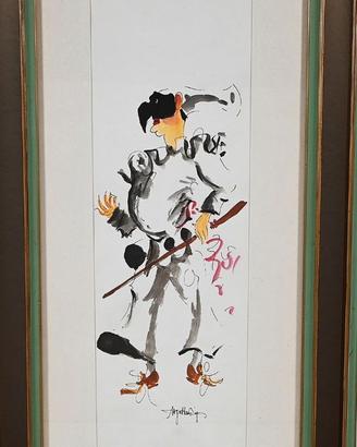 Acquerello maschera del carnevale - Pulcinella