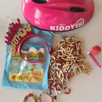 Casco bici bimba giochi perline braccialetti
