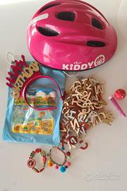 Casco bici bimba giochi perline braccialetti