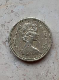 one pound (1 sterlina) Elisabeth II del 1983 rara