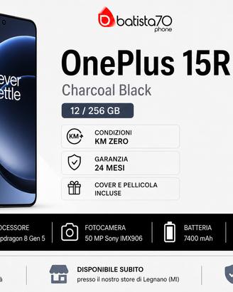OnePlus 15R Charcoal Black 12/256 GB
