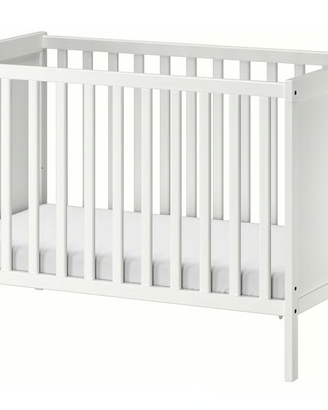 Lettino 120cm bianco Ikea + materasso, come nuovi