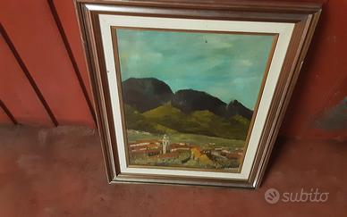 Quadro ad olio 40x30, cornice 47x37, in attesa