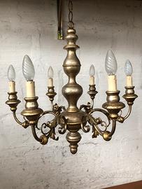 Lampadario a sei luci vintage