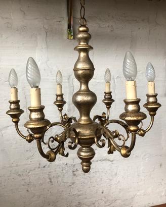 Lampadario a sei luci vintage