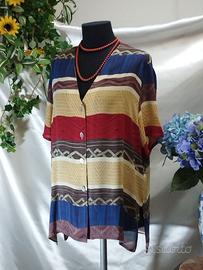 Camicia camicetta donna chiffon viscosa colorata M