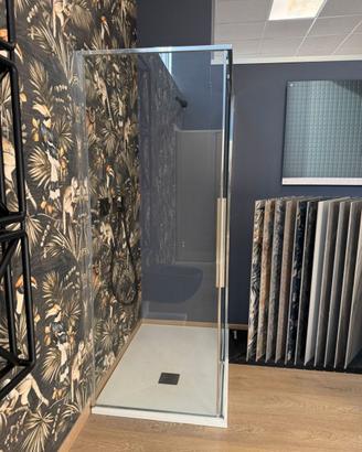 Box Doccia 80x120.Vetro Trasp. profili cromo Lucid