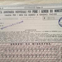 Cimelio 1943 tessera per pane