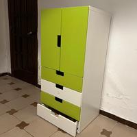 Mobile con ante e cassetti – bianco e verde