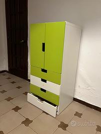 Mobile con ante e cassetti – bianco e verde