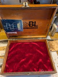 Scatola Vintage G&BL in Legno e Velluto Rosso 