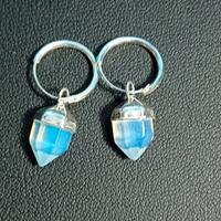 Orecchini in argento 925 e opale sfaccettato natur