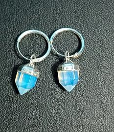 Orecchini in argento 925 e opale sfaccettato natur