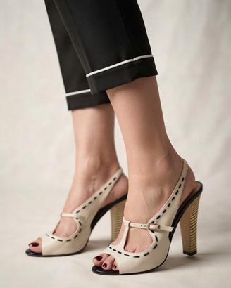 Pollini sandali pin-up in pelle n.37 Made in Italy