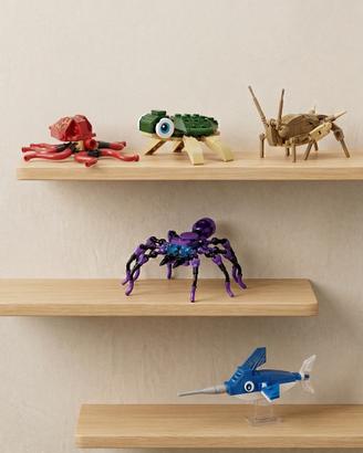 Set 5 costruzioni mattoncini animali marini e inse