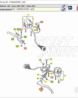 Leva frizione Yamaha FZR 600 3HE839120000