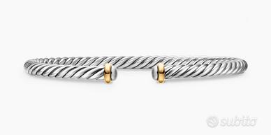 David Yurman Cable Flex 4mm in Argento925 e Oro18k