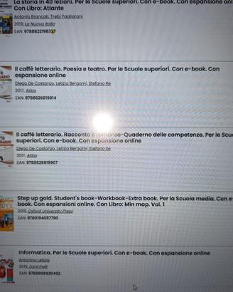 lotto libri scolastici