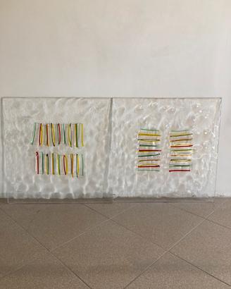 Due formelle in vetro di Murano