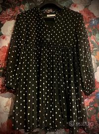 Vestito donna nero pois bianchi Zara