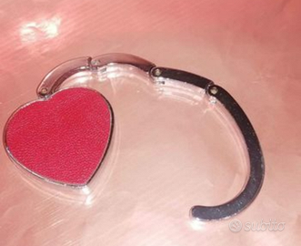 Gancio appendi borsa in metallo a forma di cuore
