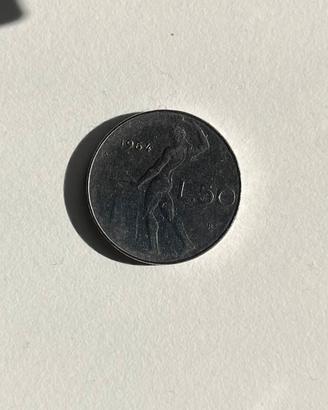 Moneta 50 lire del 1964
