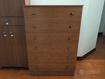 Comò in Legno a 6 Cassetti