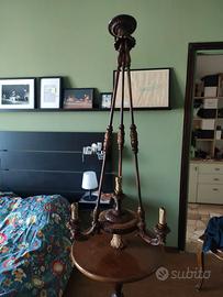 Lampadario antico in legno intagliato inizio 900